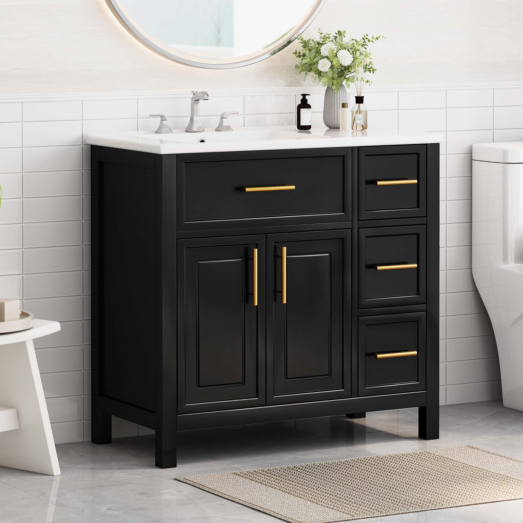 R&M Furniture High-Quality Bathroom Vanity with Ample Storage and ...