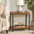 Rustic Metal And Hardwood End Table With Bottom Shelf For Extra Storage, Easy Assembly, Neutral Design
