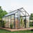 6x10 ft Polycarbonate Greenhouse Upgraded handle model - Heavy-Duty Aluminum Walk-in Garden House with Roof Vent & Lockable Sliding Door - UV Protection & Snow Load Resistant - Integrated Drainage for Backyard, Patio, Lawn, Gray-125096562-125096561