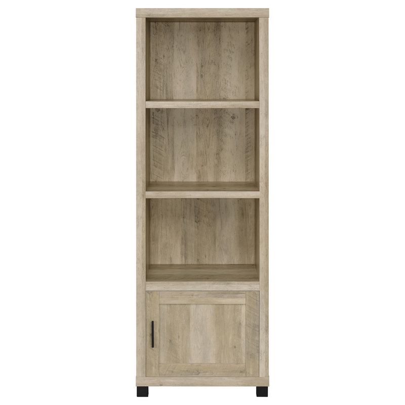 Tour média en bois d'ingénierie à 3 tablettes Vivek, Naturel