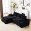 Salon modulaire 99 * 69 ", combinaison de 2 pièces, canapé en L noir, confortable et réversible avec sièges moelleux et coussins en mousse, aucun assemblage requis, support à ressorts