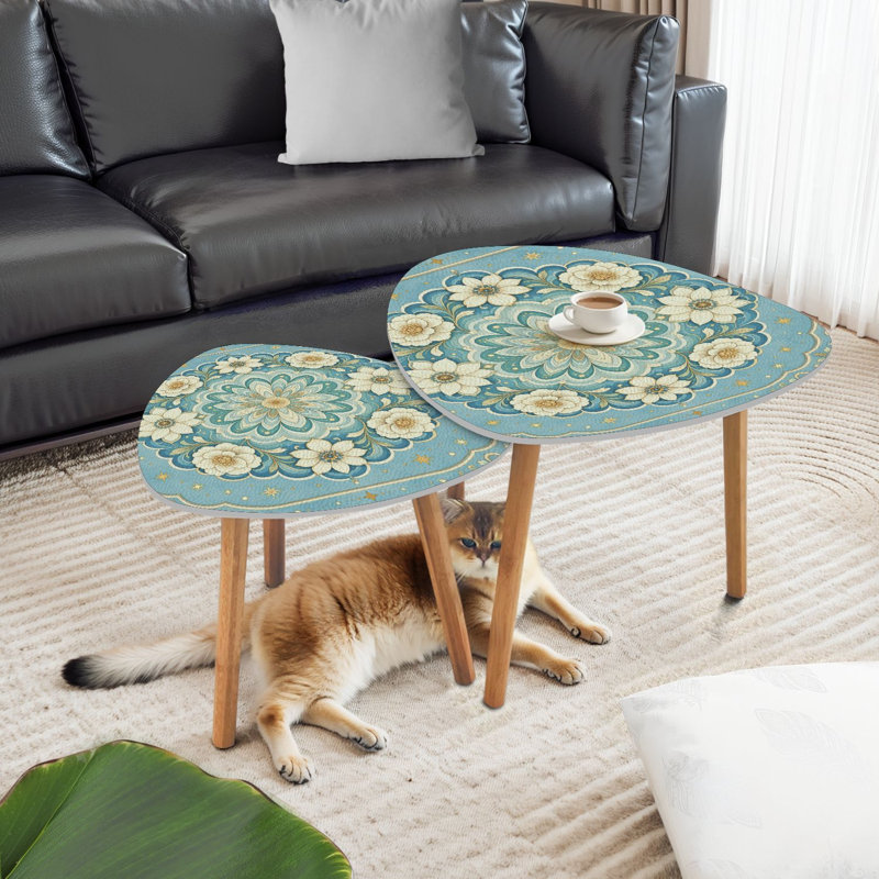 Ensemble de 2 tables basses gigognes Triangle