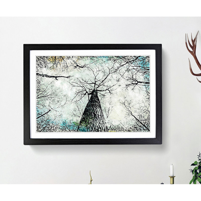 Majestic Trees in Abstract - Picture Frame Graphic Art Print, Black, 35cm H x 50cm W x 2cm D