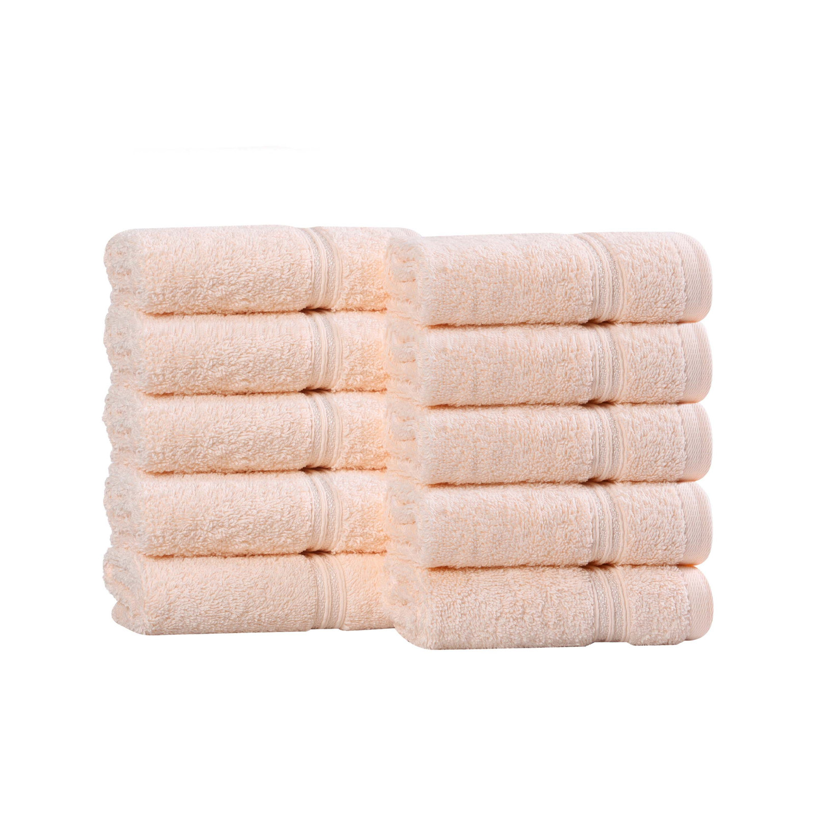 Oleg Egyptian Cotton Washcloth Set, Peach