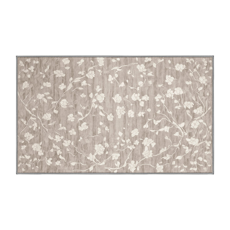 Machine Washable Gray Area Rug, Rectangle 8' x 12'