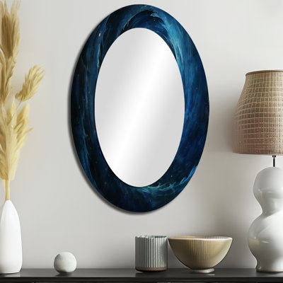 Miroir mural bleu