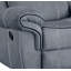 Causeuse inclinable en velours gris à deux tons Zubaida avec port USB et console-25456501