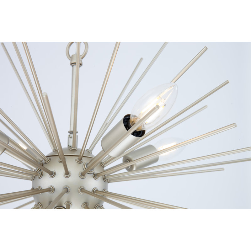Sumler 8-Light Dimmable Sputnik Sphere Chandelier, 18" H x 20" W x 20" D, Champagne