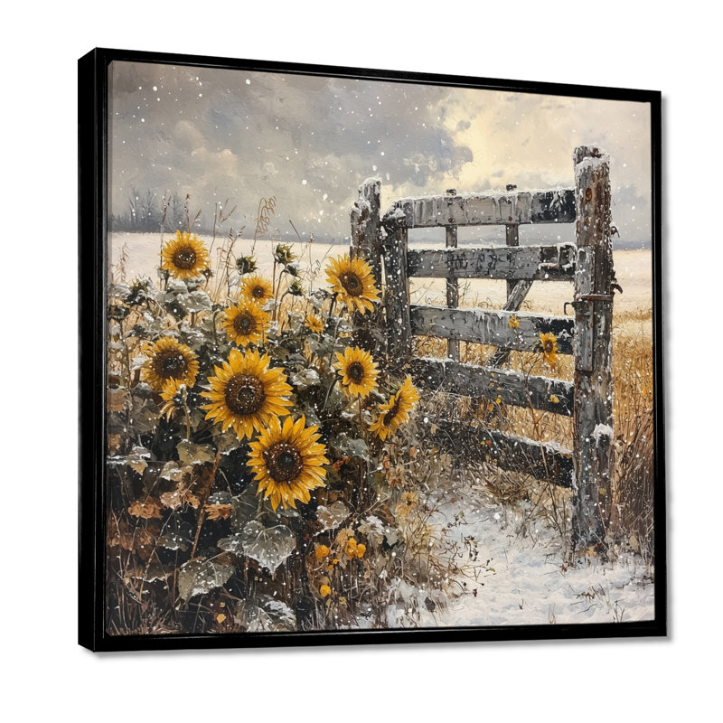 Druci - Floral Wall Decor, Floater Framed Print, Black, 16" H x 16" W