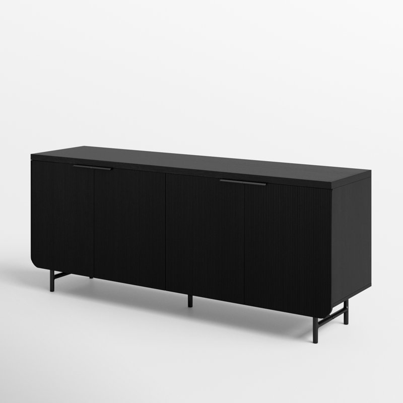 Ludlow Reeded 4-Door Black Sideboard
