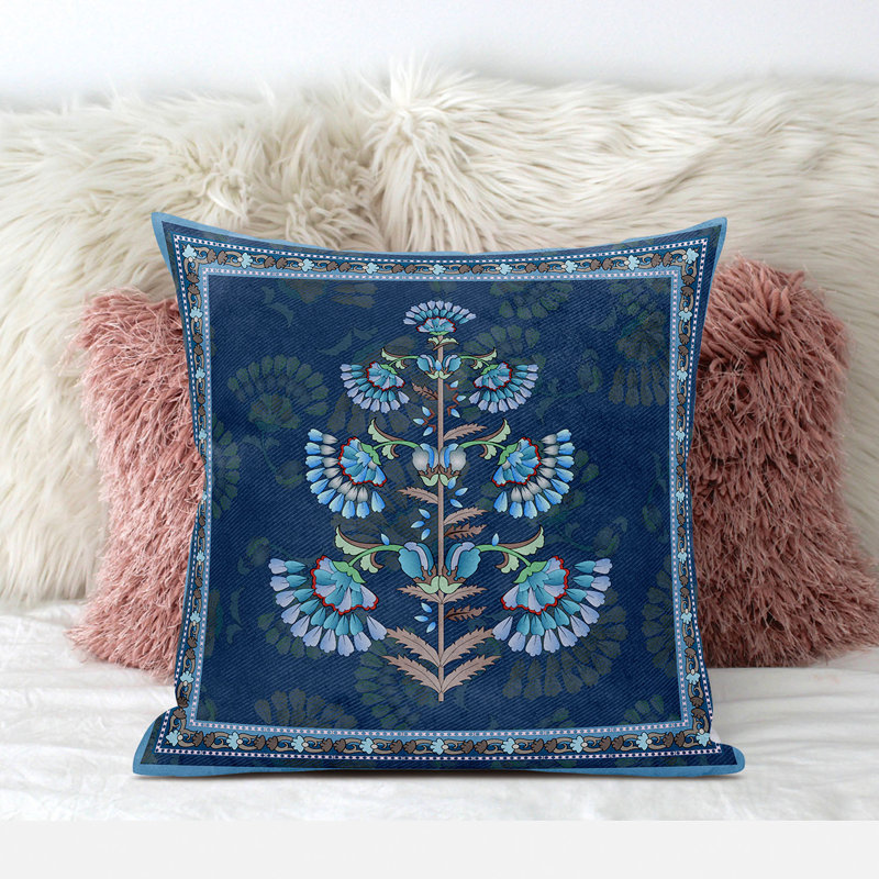 Coussin 18 x 18, Bleu/brun