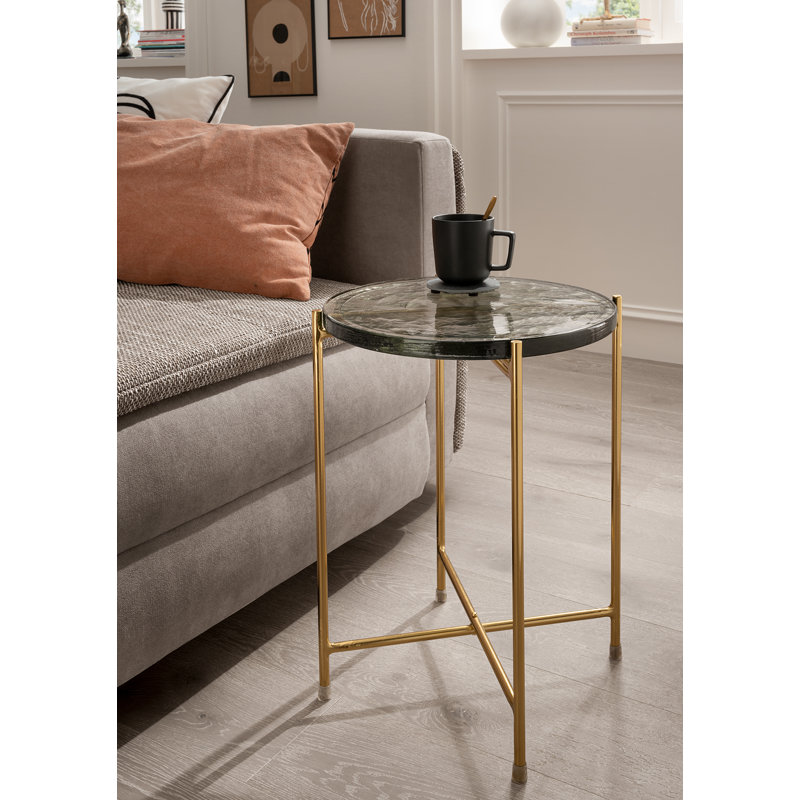 Savla Glass Top End Table