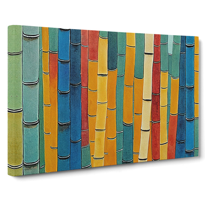 Abstract Watercolour Bamboo - Wrapped Canvas
