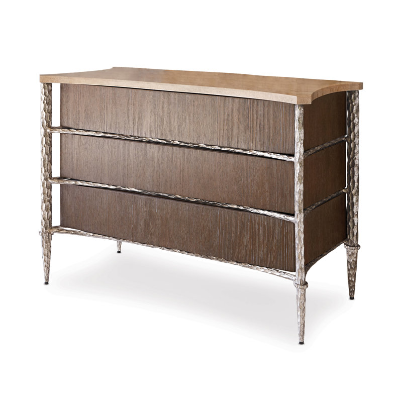Chiseled Accent Chest, Silver