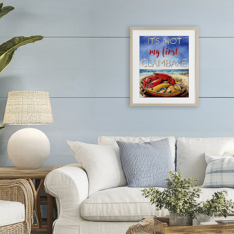 «Not My First Clambake», reproduction encadrée sous verre, conception de Grotto Studios, H 21 po x l 17 po