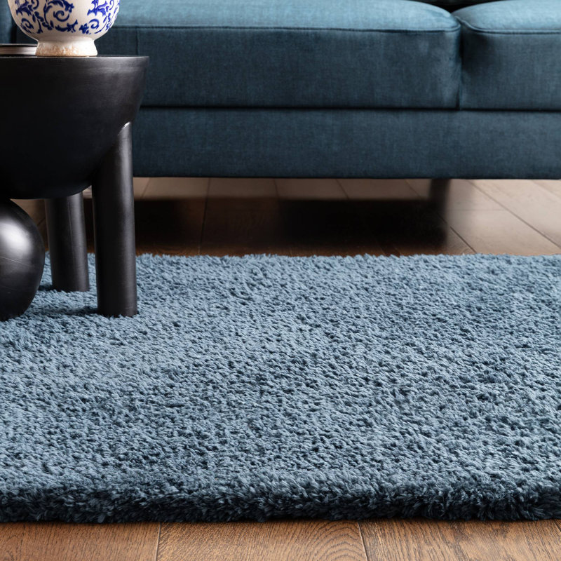 Tachiana Hand Tufted Shaggy Navy Area Rug, Rectangle 120 x 170 cm