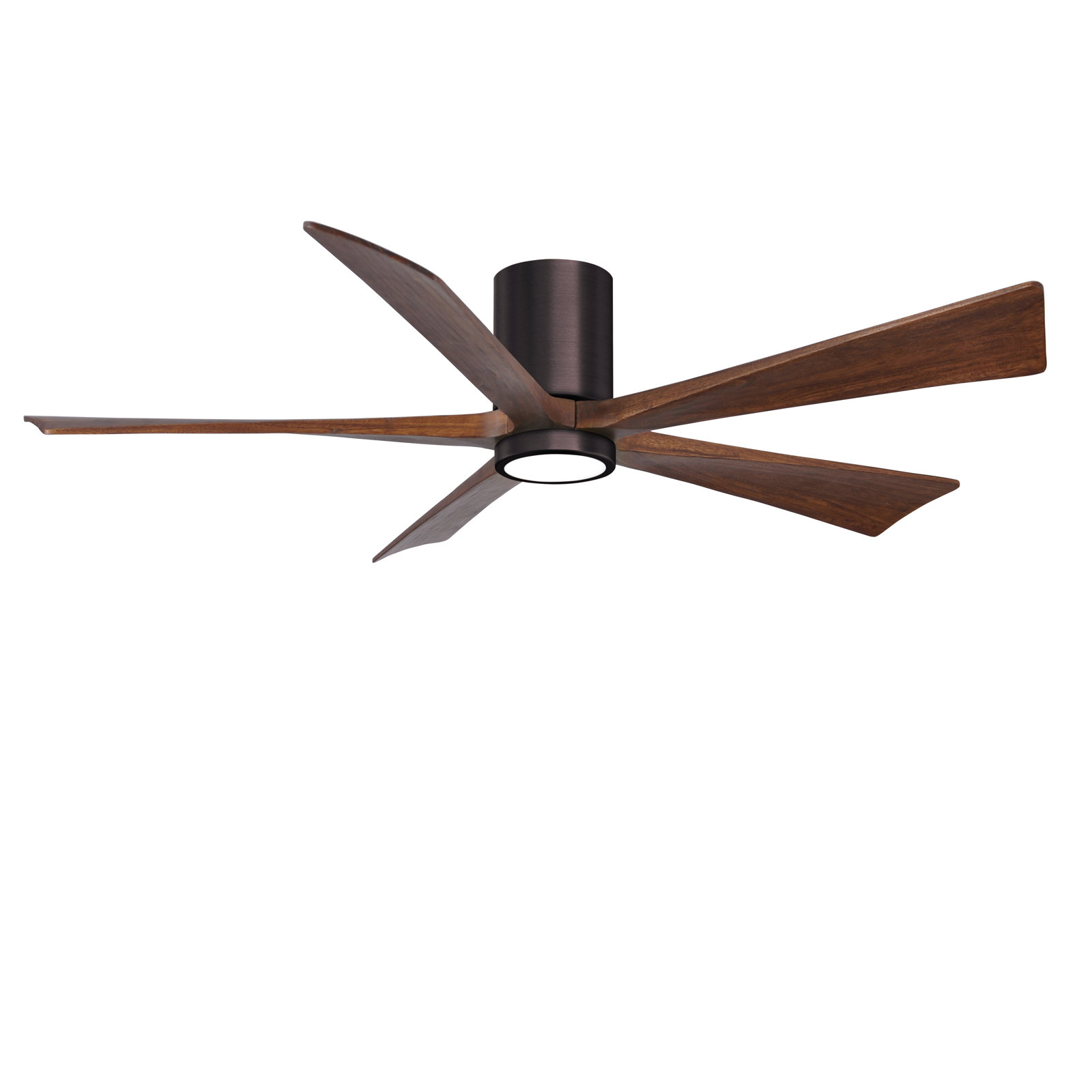 Irene 5 - Blade LED Ceiling Fan with Light Kit Included, Brushed Bronze, 60", Walnut Tone