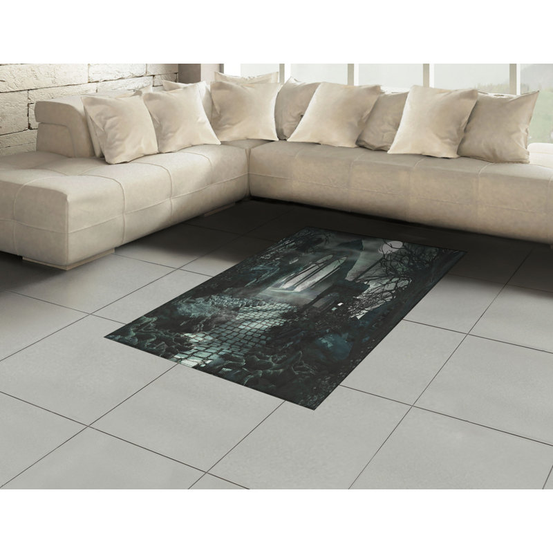 Tapis décoratif à longs fils en fibre de poly haute densité Gothic, Rectangle— 4 pi x 5 pi 8 po