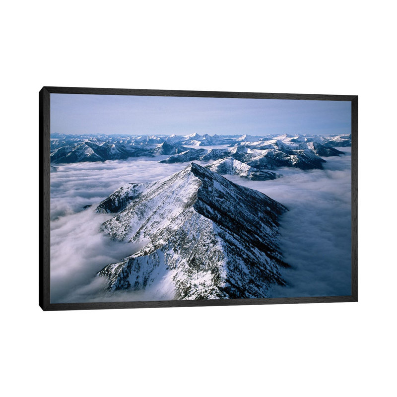 An Aerial View Of Montana's Rocky Mountain Front 1 Piece Wall Art on Canvas, 66.04 cm H x 45.72 cm W, Black Framed