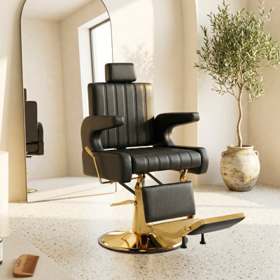 Fauteuil de coiffeur robuste avec pompe hydraulique et pivotant à 360 °, fauteuil de salon tout usage pour coiffeur, coiffeur, spa et à la maison
