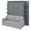 Armoire lit escamotable en bois avec tablettes de rangement et canapé-1538049898