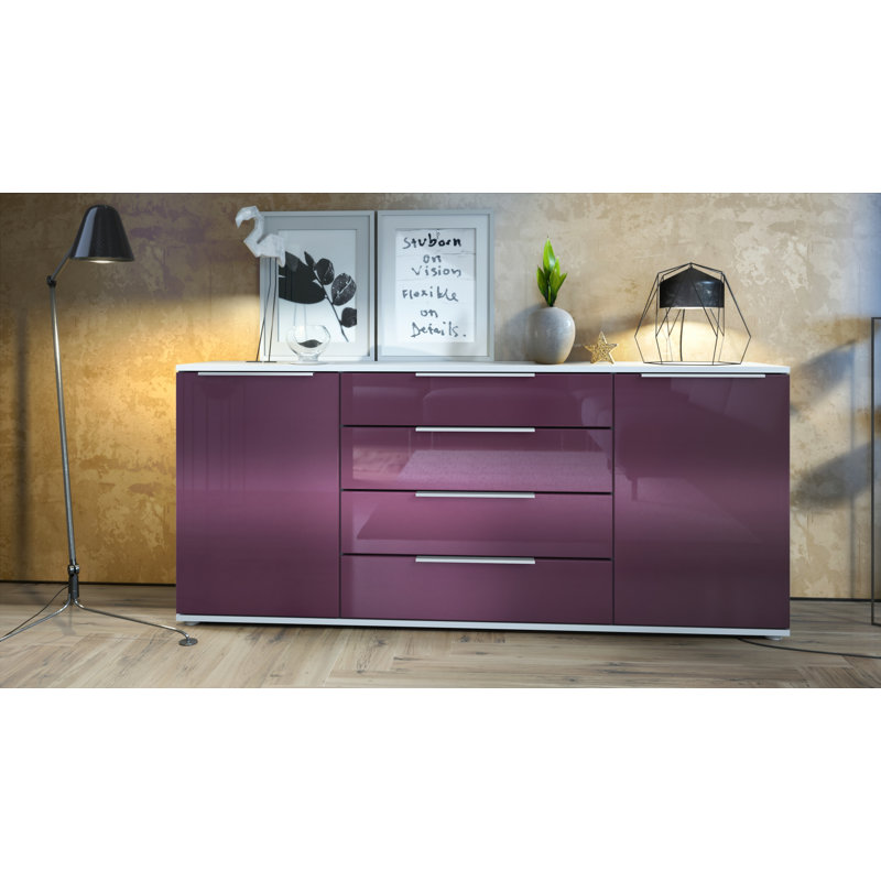 Adans 166.5cm Sideboard, Blackberry High-gloss