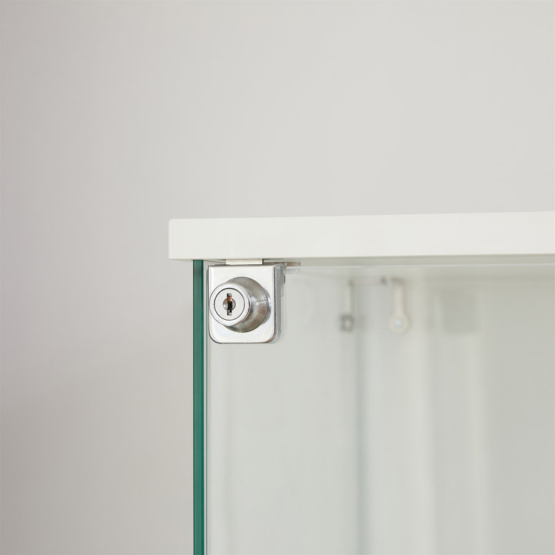 Vitrine à 4 niveaux en verre, Blanc