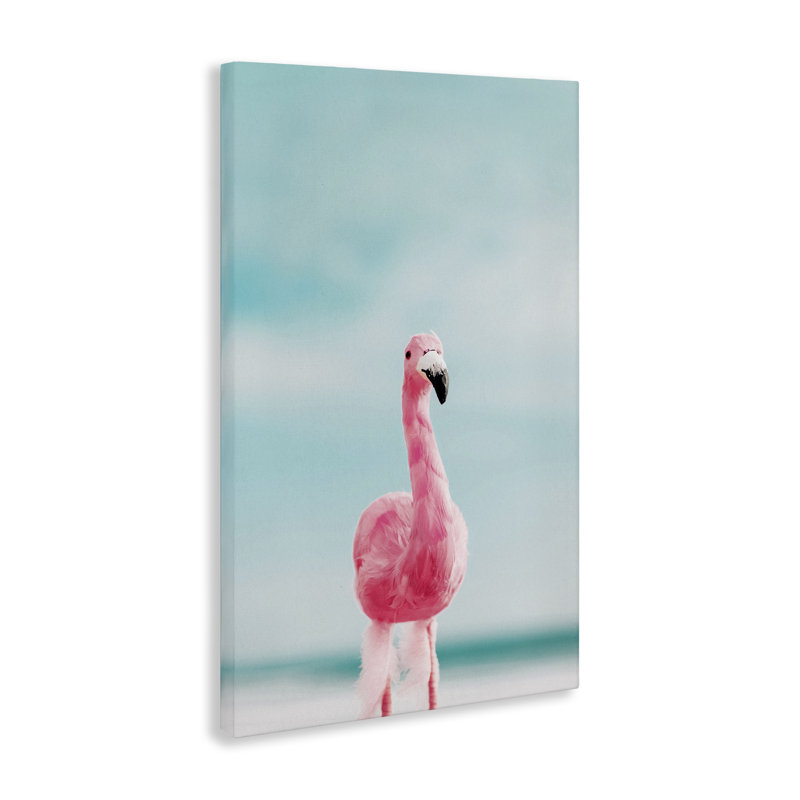 Art mural Funky Summer Flamingo par Nataly White, H 24 po x l 16 po