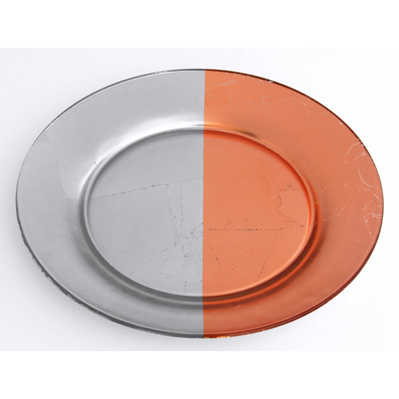Assiette plate 10,5 po, Argent / or rose