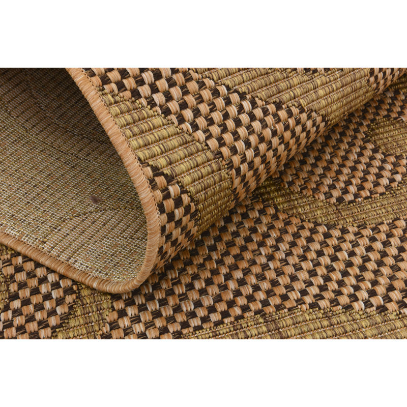 Tapis d'intérieur / extérieur brun clair Pizano, Rectangle 6 pi 1 po x 9 pi