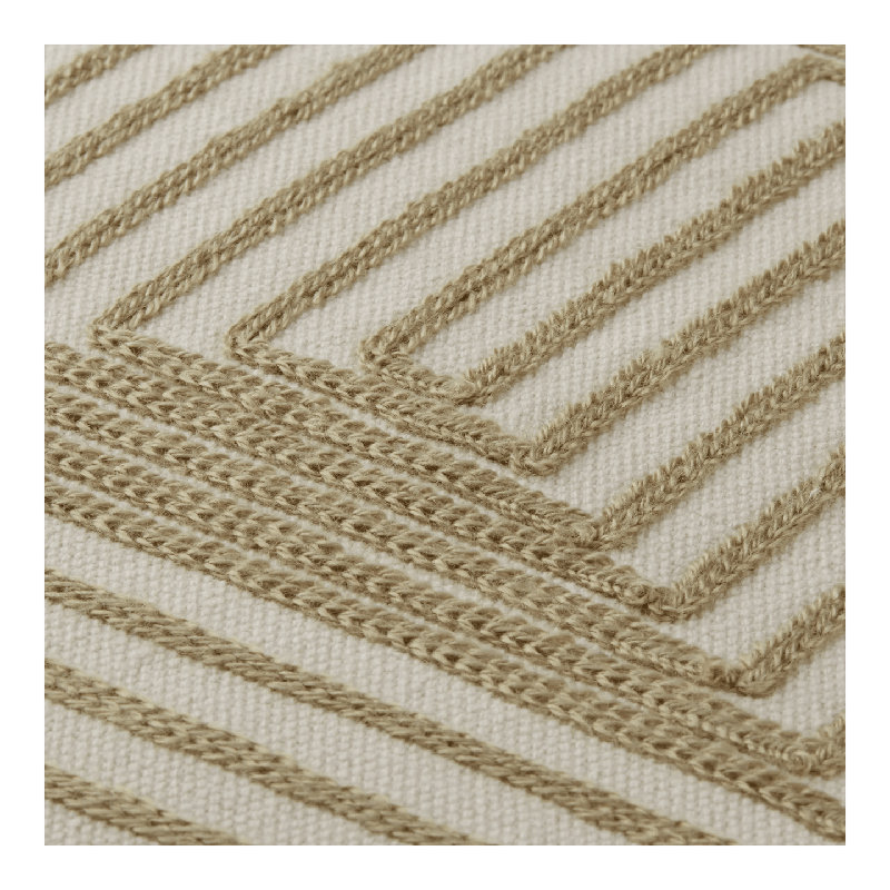 Cotton Beige Square Throw Cushion