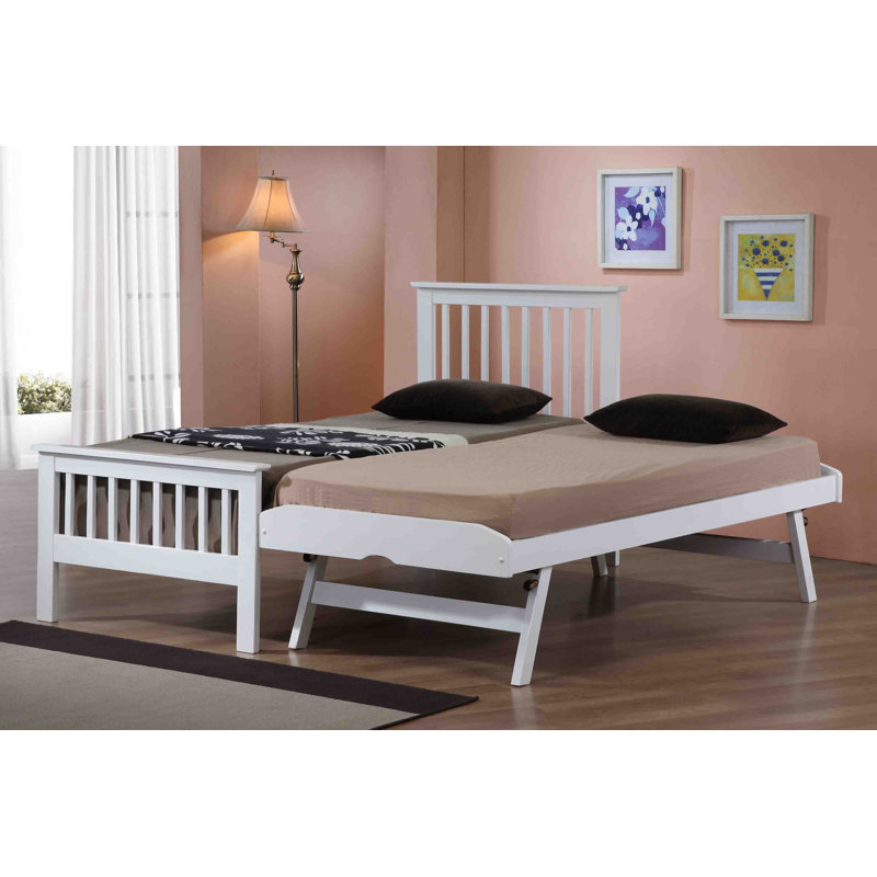 Solid Wood Daybed with Trundle, White