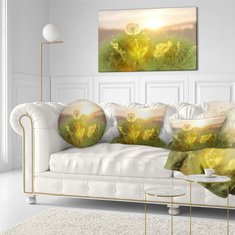 Coussin lombaire en fleur pissenlit floral