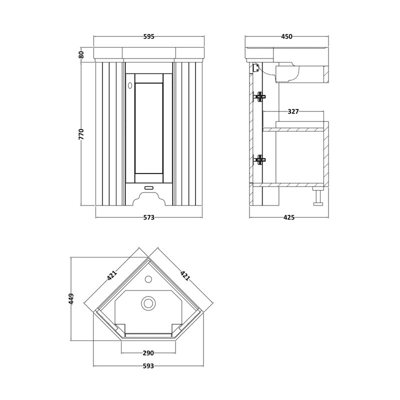 Bayswater Single Bathroom Vanity with Basin