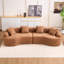 Canapé modulaire courbé 2 pièces 2 pièces, canapé rembourré 4 places en tissu Boucle avec 4 coussins décoratifs, canapé surdimensionné moderne pour salon