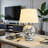 14.96 Inch Modern Black And White Ceramic Table Lamp, 1-Light Plug-In Design