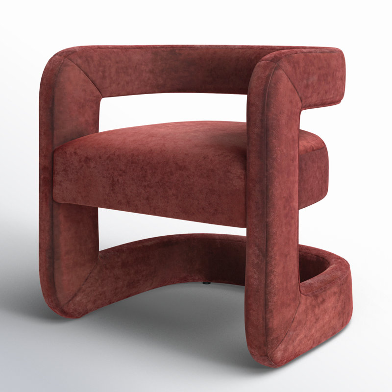 Boback 27.5'' Wide Barrel Chair, Dainty Maroon
