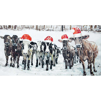 Curious christmas cows - 15.75"x31.50" Desk mat
