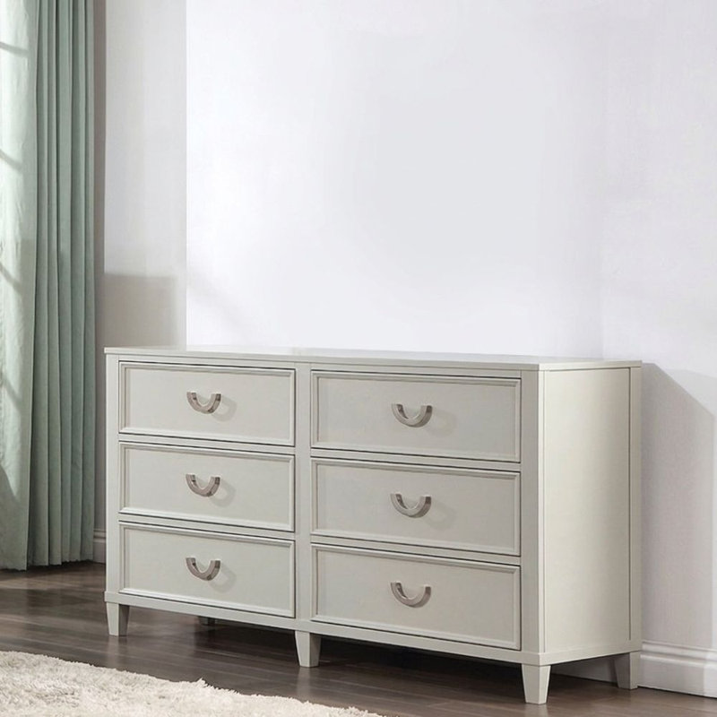 6 tiroirs Elidi Commode à finition grise