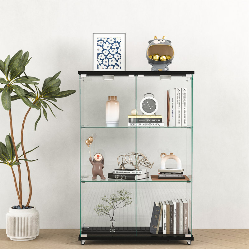 Vitrine moderne en verre avec lumières DEL