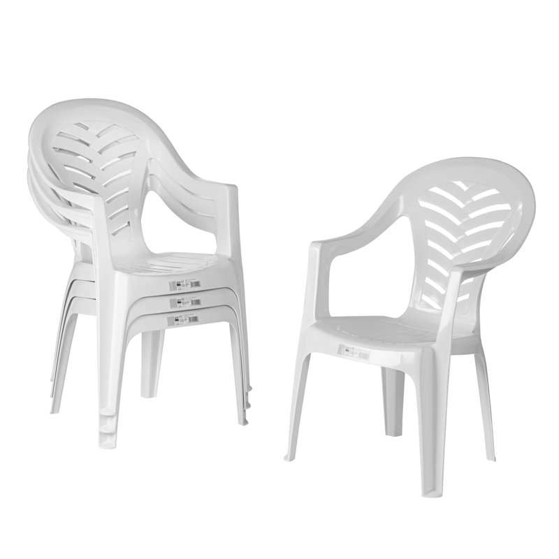 35.00cm H Stacking Armchair, Cream/White, 4