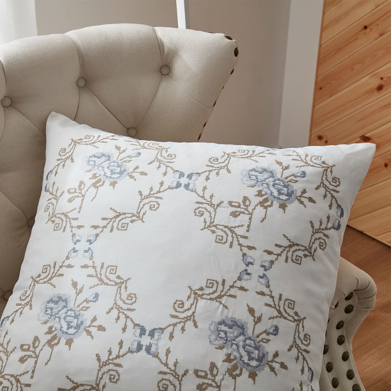 Housse de coussin Rose, Gris bleu