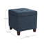 Repose-pieds carré capitonné avec rangement - Bleu marine texturé-372583886