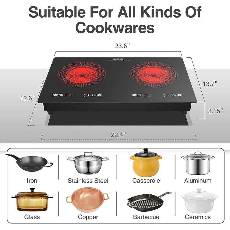 Electric Cooktop 2000W Single Burner Electric Hot Plate 220V Touch Screen