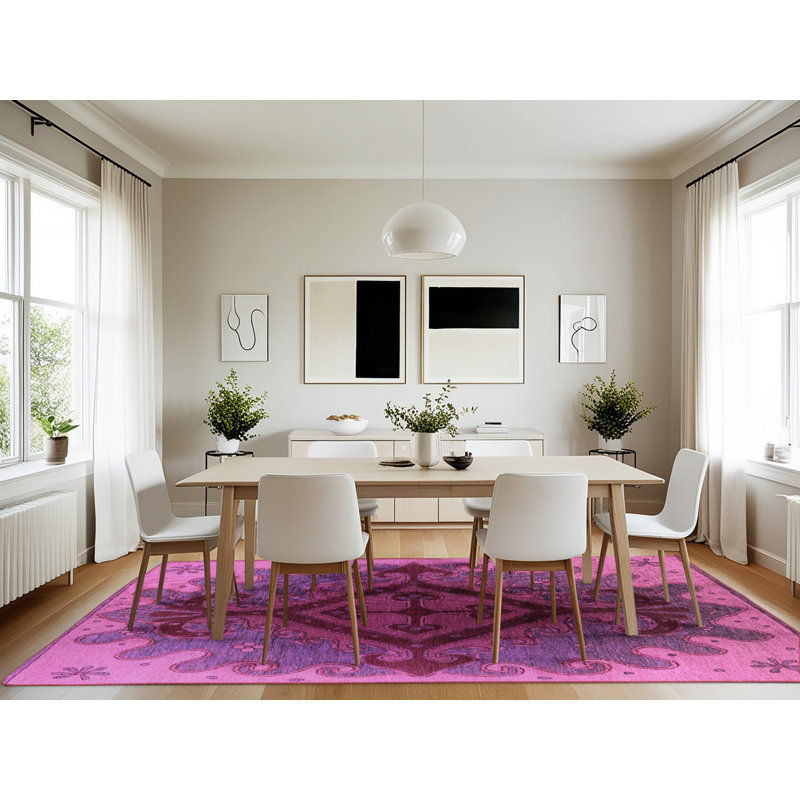 Tapis mauve Mid-Century 1241, Rectangle 7 pi x 10 pi