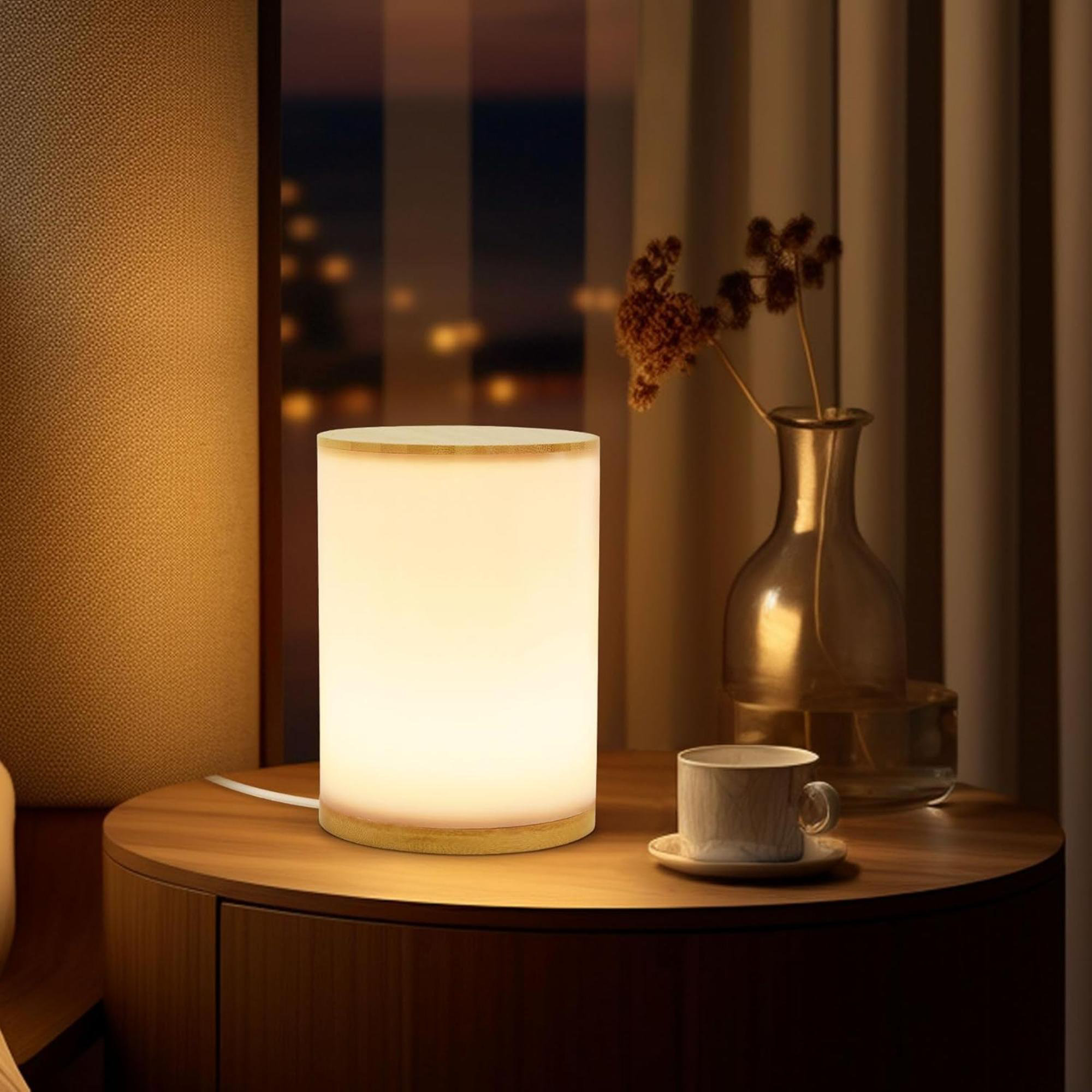 Image showcasing Ebern Designs Table Lamp For Bedroom - Small Beside Lamps For Night ...