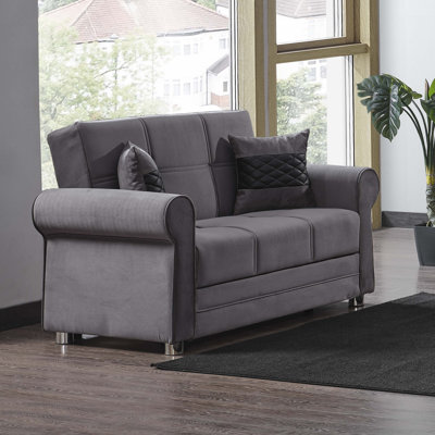 Sara 63 in. Fabric Upholstered 2-Seater 3-in-1 Sleeper Loveseat Sofa Bed with Storage