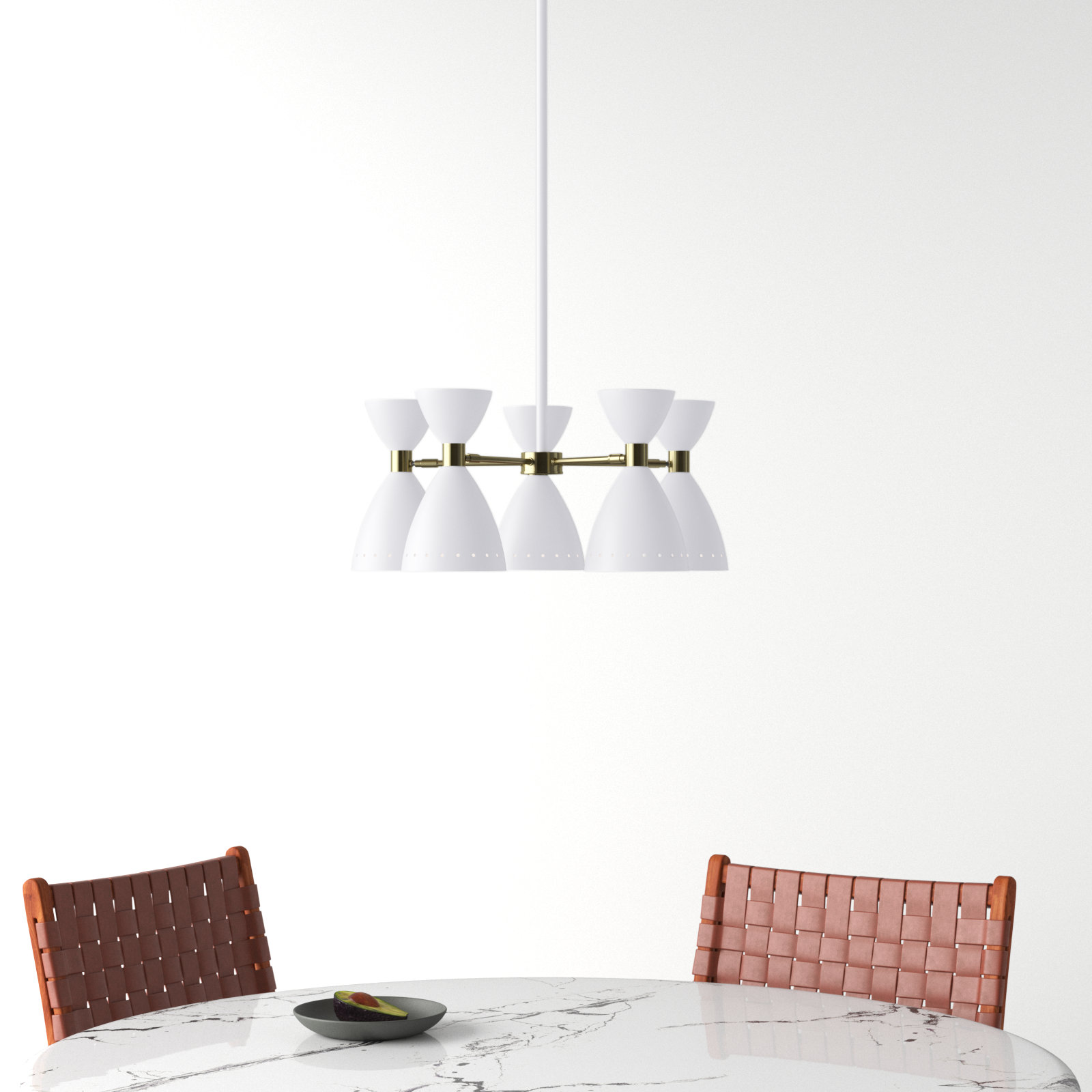 Bimini Iron 5-Light Chandelier, White