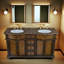 Meuble-lavabo double 60 po avec plateau en granite Aathavan