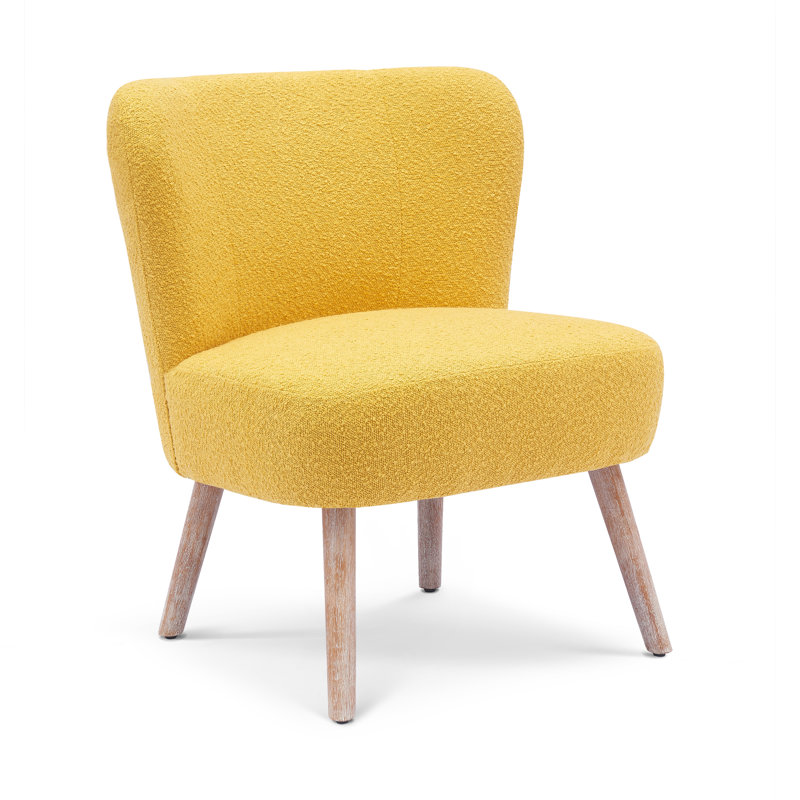 Fauteuil de chambre de 25,5 po Breann, Mélange de polyester moutarde